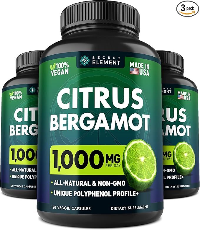 Citrus Bergamot Extract 1000mg for Women and Men – Polyphenol-Rich Bergamot Capsules for Daily Wellness, Antioxidant Support & Healthy Lifestyle, Non-GMO, Gluten Free, 120 Vegan Capsules, Pack of 3