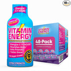 Vitamin Energy Vitamin D Extra Strength Energy Shot Mixed Berry 48 Pack, 260mg Natural Caffeine, B-Complex, Vitamin D, Wellness Support, Keto, Zero Sugar, Gluten-Free Vegan Kosher, 1.93 fl oz