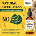 Wild & Organic Turmeric and Ginger Supplement Drops - Joint & Immune Support - Liquid Turmeric with Ginger and Black Pepper Extract - Curcumin Supplement - Vegan, Sugar & Alcohol-Free Tincture - 2 oz