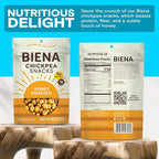 BIENA Chickpea Snacks - Crunchy Roasted Chickpeas - High Fiber Protein Snacks for Adults and Kids - 8-Pack, 5 Ounce Bags - Honey Roasted