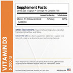 ForestLeaf Vitamin D3 5000 IU | VIT D - VIT D3 Vitamin D Supplements for Women and Men | Bone Health, Teeth and Immune Support | Easy to Swallow Pills | One Capsule Daily, 6-Month Supply, 180 Count