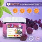 Sugar-Free Kids Elderberry Gummies with Vitamin C & Zinc – Daily Immune Support Supplement for Children, Sambucus Antioxidant, Vegan, 60 Ct