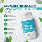 Diuretic Water Pills for Weight Control, 12 Active Ingredients (Green Tea, Cranberry & More), Instant Relief from Bloat & Swelling, Water Retention Pills for Women & Men - 60 Capsules