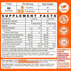 Sugar-Free CoQ10-250mg / 500mg Filled Gummies - Plus Omega-3, EPA + DHA, B3 & Zinc - Ultra Co Q-10 Supplements for Hear-t Health, Cellular Energy, Antioxidant Support, Up to 60 Day Supply, Vegan 60Cts