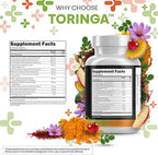 Turmeric Moringa Supplement | Ginger Boswellia Saffron - Supplement for Women and Men with Ceylon Cinnamon, Tart Cherry, Quercetin Garlic Nettle Holy Basil - 5Pack