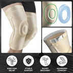 NEENCA Professional Knee Brace for Pain Relief, Medical Knee Support with Patella Pad & Side Stabilizers, Compression Knee Sleeve for Meniscus Tear, ACL, Joint Pain, Runner, Workout (Beige, Medium)