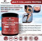 Wholesome Wellness Premium Multi Collagen Peptides Protein Powder for Women and Men, 5 Types of Hydrolyzed Collagen, Grass-Fed, Non-GMO & Unflavored, Pure Protein for Youthful Skin & Joint Recovery
