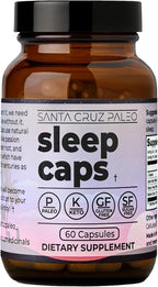 Santa Cruz Paleo Sleep Caps with L-Theanine, Lemon Balm, Passion Flower & Valerian Root, Melatonin-Free Nighttime Relaxation, Paleo & Keto Friendly, Sugar & Gluten Free, 60 Capsules