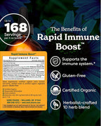 Herb Pharm Organic Rapid Immune Boost: Fast-Absorbing Tincture for Adults, Echinacea Tincture with Goldenseal, Ginger Extract & Elderberry, Immune Support Supplement & Wellness Aid, 4 Oz