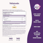 Natrol Kids Melatonin Gummies 1mg, Children's Melatonin for Restful Sleep, 140 Raspberry-Flavored Sleep Gummies, 140 Day Supply