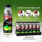 Sant'Anna PRO Functional Protein Drink – Green Fruits & Mint, 11.15 Fl Oz (12-Pack) | 15g Protein + Zinc | No Sugar | Clear Water | Crafted with Sant’Anna Alpine Water | BPA-Free | No Preservatives