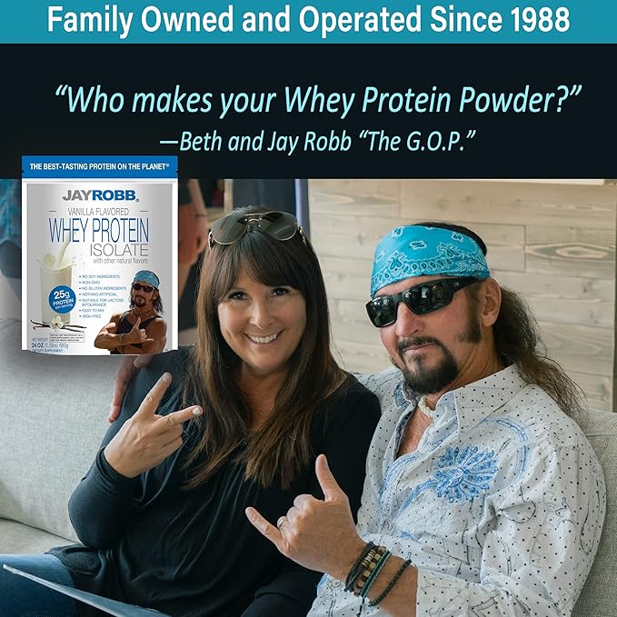 Jay Robb - Grass-Fed Whey Protein Isolate Powder, Outrageously Delicious, Unflavored, 23 Servings (24 Ounce)