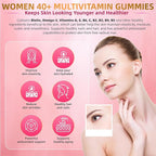 Multivitamin for Women Gummies for 40+ with Omega-3, Niacinamide, B-Complex, Lutein, Iron, Choline, Phosphatidylserine, Vitamin D3 - Vegan, Sugar Free, 60Count
