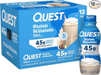 Quest Nutrition Vanilla Protein Shake, 45g Protein, 2g Sugar, 3g Net Carbs, Ready to Drink, Gluten Free, 12 Count