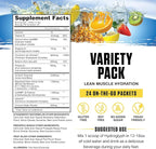 Ambrosia Hydroglyph Fasting Electrolytes Packets | Hydration Powder with Amino Acids | Sugar Free Electrolyte Powder for Fasting & Intra Workout | 30 Single Servings, Variety Pack