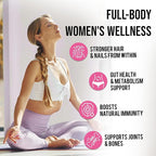 Collagen for Women – Hydrolyzed Multi Collagen Peptides Types I, II, III, V & X – Collagen Supplement with Vitamin C, Biotin & Hyaluronic Acid – Grass Fed, Non-GMO, 240 Capsules