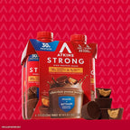 Atkins Strong High Protein Shake, Chocolate Peanut Butter Flavor, 30g Protein, GLP-1 Support, Low Carb and Low Sugar Shake, Keto Friendly, Gluten Free, Muscle and Gut Health Support, 12 Count