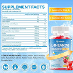 L-Theanine Gummies for Kids & Adults, L Theanine Supplement with Magnesium Glycinate, Ashwagandha, GABA, 5HTP for Calm, Relax, Zzz & Focus Support, Vegan Strawberry Flavor, 120 Count