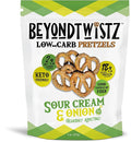 BeyondTwistz Low Carb Pretzels, Sour Cream and Onion, Keto Friendly, 2g Net Carbs, 18g Protein, Powered By HealthSense® High Fiber Wheat Flour, Family Size 8oz Bag, Pack of 1