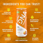 HYDRADNA- Clean Performance Drink, Zero Sugar | For Natural Fuel, Alertness, Boost, Stamina,120 mg Organic Caffeine, Natural Flavors, Zero Sucralose, Clean Ingredients (12 Pack) (12 Pack, Orange)
