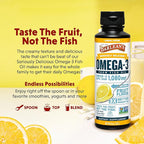Barlean's Omega 3 Fish Oil Liquid Supplement for Men and Women, 1080mg of EPA and DHA Fatty Acid, Promotes Brain & Heart Health - Non-GMO, Lemon Crème, 8 oz