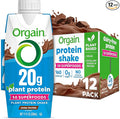 Orgain Vegan Protein Shake, Creamy Chocolate - 20g Plant Protein, Ready to Drink, 50 Superfoods, 0g Sugar, Gluten Free, No Artificial Sweeteners, No Soy or Dairy Ingredients, 11 Fl Oz (Pack of 12)