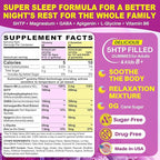 5HTP Gummies for Adults & Kids 8+, Melatonin Free Gummies with Magnesium Glycinate, GABA, L-Glycine, Ashwagandha, Vitamin B6 for Delicious Zzzs, Brain & Muscle Relaxation, 0 Sugar 60 Count (Pack of 1)