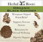 Herbal Roots Organic Black Cohosh Root | Extra Strength | Menopause and Menstrual Support for Women | 90 Capsules, Vegan
