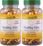 Sanar Naturals Healthy Skin Vitamin E Lotion with Aloe Vera Gel, 60 ct - Face Moisturizer SkinCare, Serum Capsules - Reduce Wrinkles, Dark Spots - Rapid Repair for Smooth HydratedSkin (Pack of 2)