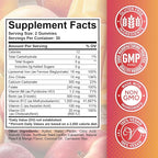 Iron Supplement Gummies for Adults & Kids - with Calcium, Zinc, Folate & Multivitamin - Blood Builder & Energy Support & Immune Health for Iron Deficiency, Anemia, Vegan -Peach & Mango Flavor,120ct