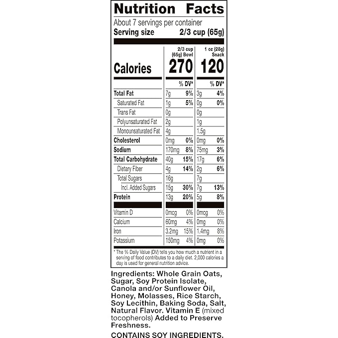 Nature Valley Protein Granola, Oats and Honey, Family Size, Resealable Bag, 17 OZ (Pack of 2)