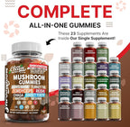 15in1 Mushroom Gummies with Lion's Mane Turkey Tail Cordyceps Reishi Chaga Sweet Toot Maitake Meshima Poria Cocos Shiitake Tremella, Oyster Agaricus Mushrooms for Men and Women Supplement - 2Pack