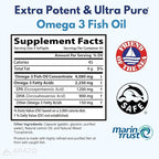 Arazo Nutrition Wild Caught Omega-3 Fish Oil Concentrate – 4,080mg per Serving – High EPA 1200mg & DHA 900mg – 120 Burpless Lemon Softgels