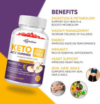 Keto Acv Gummies for Advanced Weight Loss & Belly Fat Burn - Pro Active Super Apple Cider Vinegar Gummies - Rapid Fat Burner Diet Supplement for Women Men - Sugar Free & Gluten Free (1000MG)