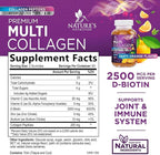 Collagen Peptides Gummies with 2500mcg Biotin Per Serving - Hair Growth, Skin & Nails Supplement - Hydrolyzed Collagen Multi Type I & III, Vitamin C for Immune Support, Orange Flavor, 120 Gummies