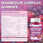 Magnesium Complex Gummies 500mg - Magnesium Glycinate, Citrate, Malate with Vitamin D3, C, B6, B12, Zinc & Calcium, Magnesium Supplement Chewable Support Calm, Muscle, Mood - Vegan 60 Counts
