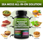 Turmeric Curcumin Moringa Supplement Ginger Boswellia Saffron - Joint Support Supplements for Women and Men with Ceylon Cinnamon, Tart Cherry, Quercetin Garlic Nettle Holy Basil - 120 Count