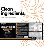 Extreme Energy Pills | 400mg Caffeine | 600mg Ashwagandha | 200mg Lions Mane | Increased Energy & Focus & Mood by Beast Mind