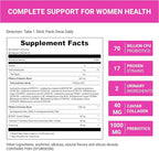 UpNourish Probiotics, Caviar Collagen with Prebiotics for Women's Digestive, Skin Radiance, and Feminine Health with Cranberry Extract & D-Mannose, 30 Fast-melt Packets