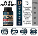 DEDICAD Black Cohosh Supplement - 3 Months for Menopause & Immune Health - Blend of 12 Potent Herb Includes Dong Quai, Chasteberry, Wild Yam, Red Clover, Black Pepper & Others - 90 Vegan Capsules