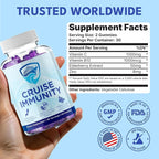 Immune Support Gummies for Cruisers with Vitamin C, B12, Zinc, Elderberry Extract, 60 Gummies, 30 Servings, Cruise and Travel Specific Wellness Supplement