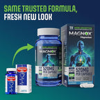 MAGNOX® 520 | Magnesium Supplement 520mg of High Absorption Magnesium for Men & Women with Dead Sea Minerals | 3X More Absorption | Patented Formula | Fast Sleep & Muscle Pain Relief (60 Vegan Caps)