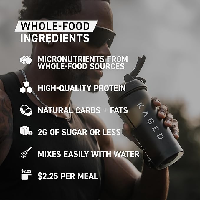 Kaged Clean Meal Powder | Chocolate Peanut Butter | Meal Replacement Shake | Whey Protein Isolate | Clean Carbs, MCT Oil Fats, Organic Vitamins and Minerals | Supplements for Men & Women | 20 Servings
