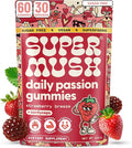 SuperMush Horny Goat Weed Gummies - Horny Goatweed for Men & Women with Cordyceps, Reishi & Maca Root - Maximize Blood Flow, Ignite Feel-Good Vibes & Lasting Energy