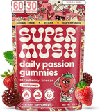 SuperMush Horny Goat Weed Gummies - Horny Goatweed for Men & Women with Cordyceps, Reishi & Maca Root - Maximize Blood Flow, Ignite Feel-Good Vibes & Lasting Energy