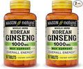 MASON NATURAL Korean Ginseng 1,000 mg, Supports Energy, Endurance & Vitality, 60 Tablets (Pack of 2)