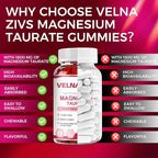 Magnesium Taurate Gummies 1800mg, Magnesium Taurate Supplement, High Absorption & Chewable for Kid and Adults, Muscle and Heart Health Support, Vegan, Gluten Free, 120 Counts（2 Pack）