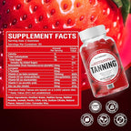 NutraPep Tanning Gummies for Women - Self Tan Bronzing Supplement that Work Without Sun - No Sugar Vegan with Astaxanthin Lycopene Beta Carotene Vitamins - Glow Up Skin Health Daily Oral Tanning Chews