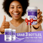 Iron Supplement for Women & Men | Iron Glycinate 50mg + Vitamin C, Folic Acid 1000mcg, Vitamin B12 | Anemia Relief, Energy Boost & Immune Support | Gentle on Stomach, Fast Absorption | 60 Softgels