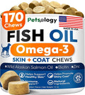Omega 3 Fish Oil for Dogs - 170 Chews - Omega 3 for Dogs Itchy Skin & Allergy Relief - Skin & Coat Supplement - EPA & DHA Fatty Acids - Dog Anti Shedding & Hot Spot Treatment - Salmon Oil